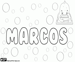 Coloriage Marcos, nom d'origine romaine