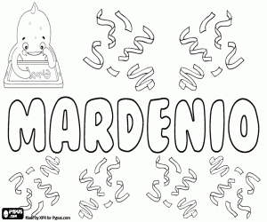 Coloriage Mardenio, nom du garçon