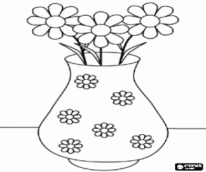 Coloriage Les marguerites dans un vase