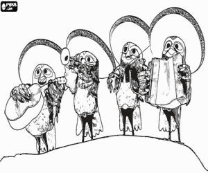 Coloriage Les mariachis de Rango
