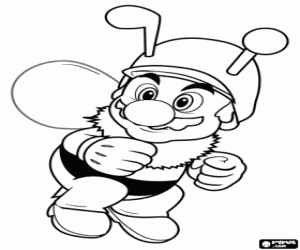 Coloriage Mario comme une abeille