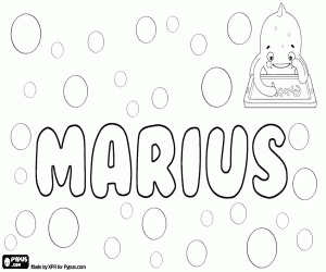 Coloriage Marius, prénom masculin
