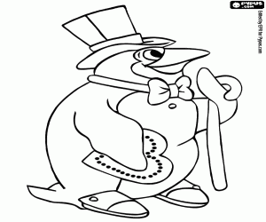 Coloriage Le marié est un pingouin mâle