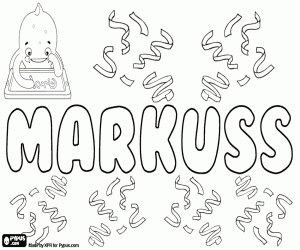Coloriage Markuss, nom en letton