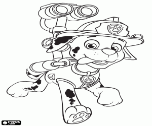 Coloriage Marshall, le pompier chien Paw Patrol