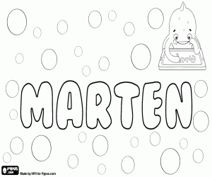 Coloriage Marten, nom pour garçon