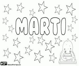 Coloriage Marti, nom d’origine latine