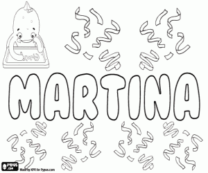 Coloriage Martina, nom dans plusieurs langues