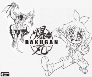 Coloriage Marucho et Preyas son Bakugan