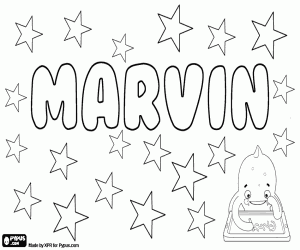 Coloriage Marvin, nom masculin