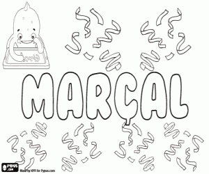 Coloriage Marçal, prénom masculin