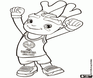 Coloriage Mascotte de la Coupe du monde FIBA 2019