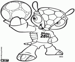 Coloriage La mascotte Fuleco du Brésil 2014