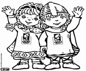 Coloriage Mascottes de Lillehammer 1994