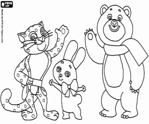 Coloriage Les mascottes de Sochi 2014