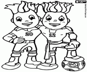 Coloriage Mascottes de la UEFA Euro 2012