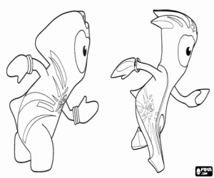 Coloriage Mascottes olympiques de Londres 2012