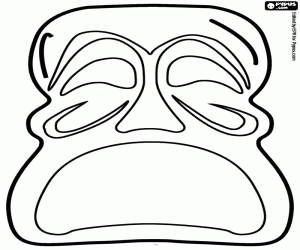 Coloriage Masque avec un visage désespéré