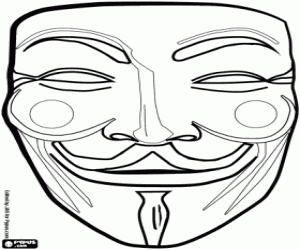 Coloriage Masque avec un visage oriental