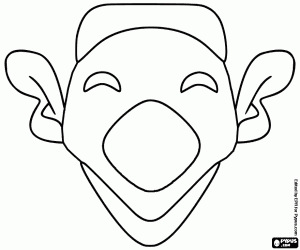Coloriage Masque avec le visage d’un clown