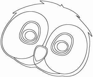 Coloriage Masque avec yeux et bec de hibou