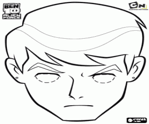 Coloriage Masque de Ben 10: Alien Force