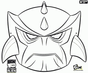 Coloriage Masque de Ben 10, Énormosaure