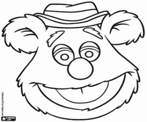 Coloriage Masque de Foozie l'ours, Muppets