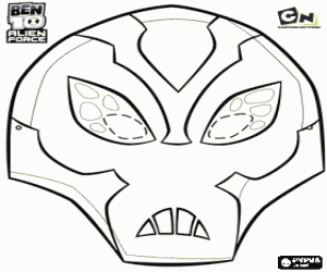 Coloriage Masque de Glacial, Ben 10 Alien Force
