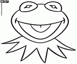 Coloriage Le masque de la grenouille Kermit