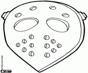 Coloriage Masque de hockey pour Halloween