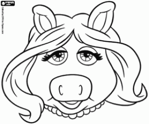 Coloriage Le masque de Miss Piggy