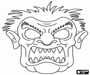 Coloriage Masque de monstre pour Carnaval