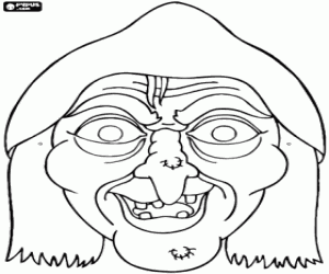 Coloriage Le masque de la méchante sorcière