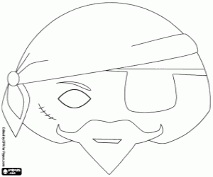 Coloriage Masque de pirate avec foulard