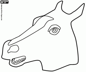 Coloriage Masque de profil cheval