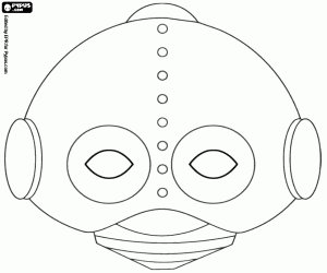 Coloriage Masque de robot androïde
