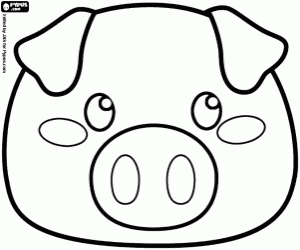 Coloriage Masque d'un petit cochon