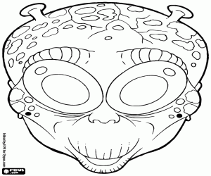 Coloriage Masque d’alien pour Halloween