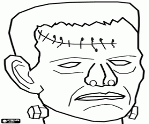 Coloriage Le masque du monstre Frankenstein