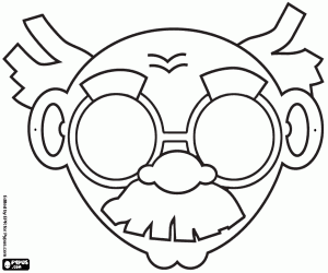 Coloriage Masque du professeur foldingue