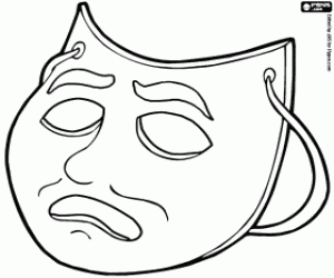 Coloriage Masque triste pour le carnaval