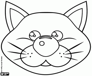 Coloriage Masque d'un vieux chat