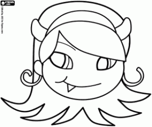 Coloriage Masque d'une fille vampire
