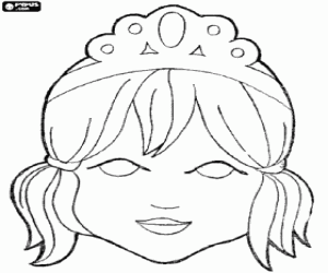 Coloriage Masque d'une princesse avec diadème