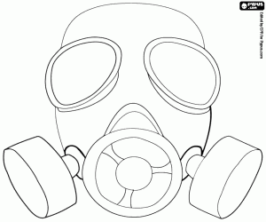 Coloriage Masque à gaz pour l’Halloween