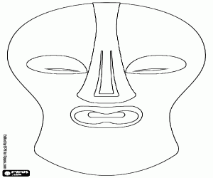Coloriage Masque étrange pour l'Halloween