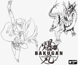 Coloriage Masquerade et son Bakugan Hydranoid