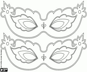 Coloriage Masques de carnaval à décorer