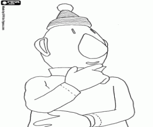 Coloriage Mat avec son bonnet de ski